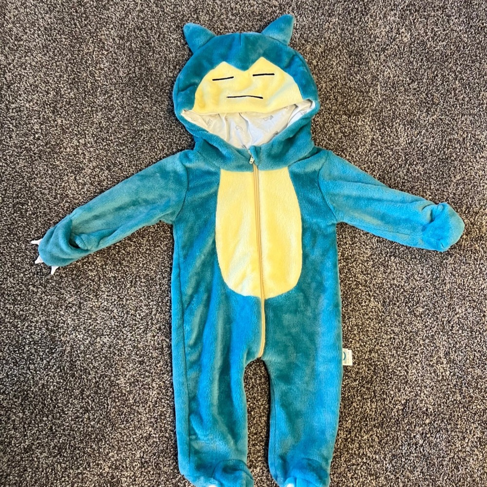 Unbranded Kids Snorlax Pokemon Costume Fleece Hooded Romper Cosplay 9-12 Months